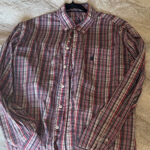 johnnie-O Red and Blue Plaid Button-Down Shirt